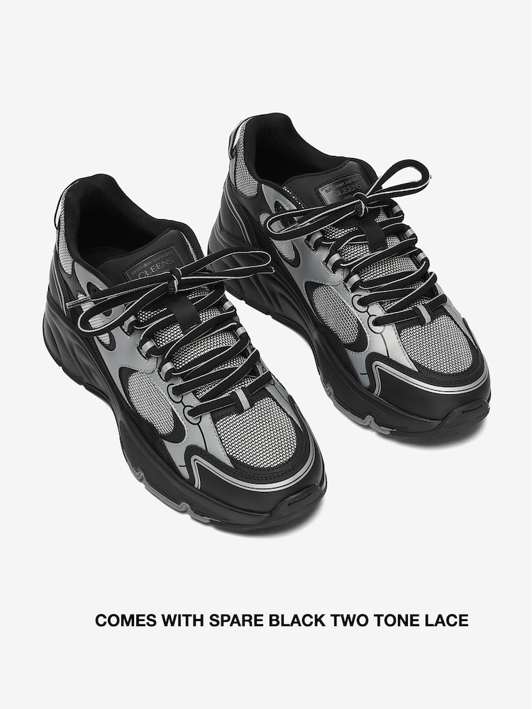 CLEENS Black/Grey Pulse Trainers - Image 5 of 5 CLEENS Black/Grey Pulse Trainers - Image 5 of 5