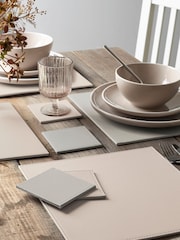 Set of 4 Natural Reversible Faux Leather Placemats and Coasters Set - Image 1 of 5