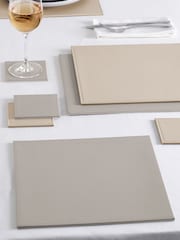 Set of 4 Natural Reversible Faux Leather Placemats and Coasters Set - Image 3 of 5