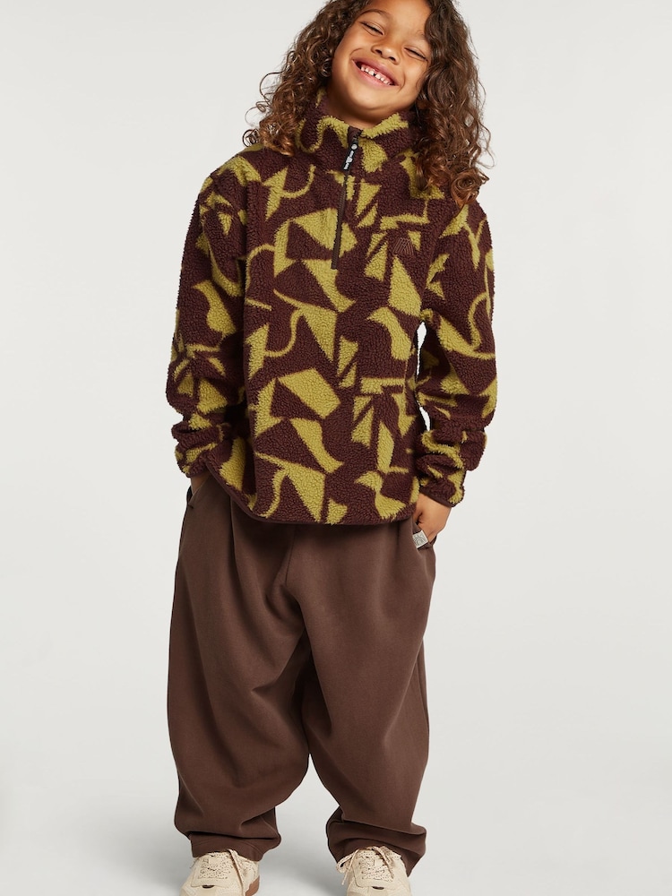 4th Arq Brown/Green Kids Half-Zip Fleece - Image 1 of 5