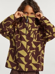 4th Arq Brown/Green Kids Half-Zip Fleece - Image 2 of 5