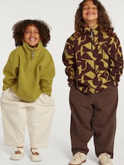 4th Arq Brown/Green Kids Half-Zip Fleece - Image 4 of 5