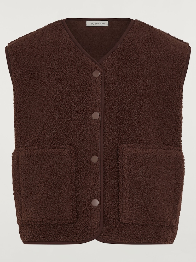 4th Arq Brown Kids Borg Gilet - Image 4 of 4