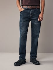 Blue Washed Straight Fit Belted Authentic Jeans - Image 1 of 9