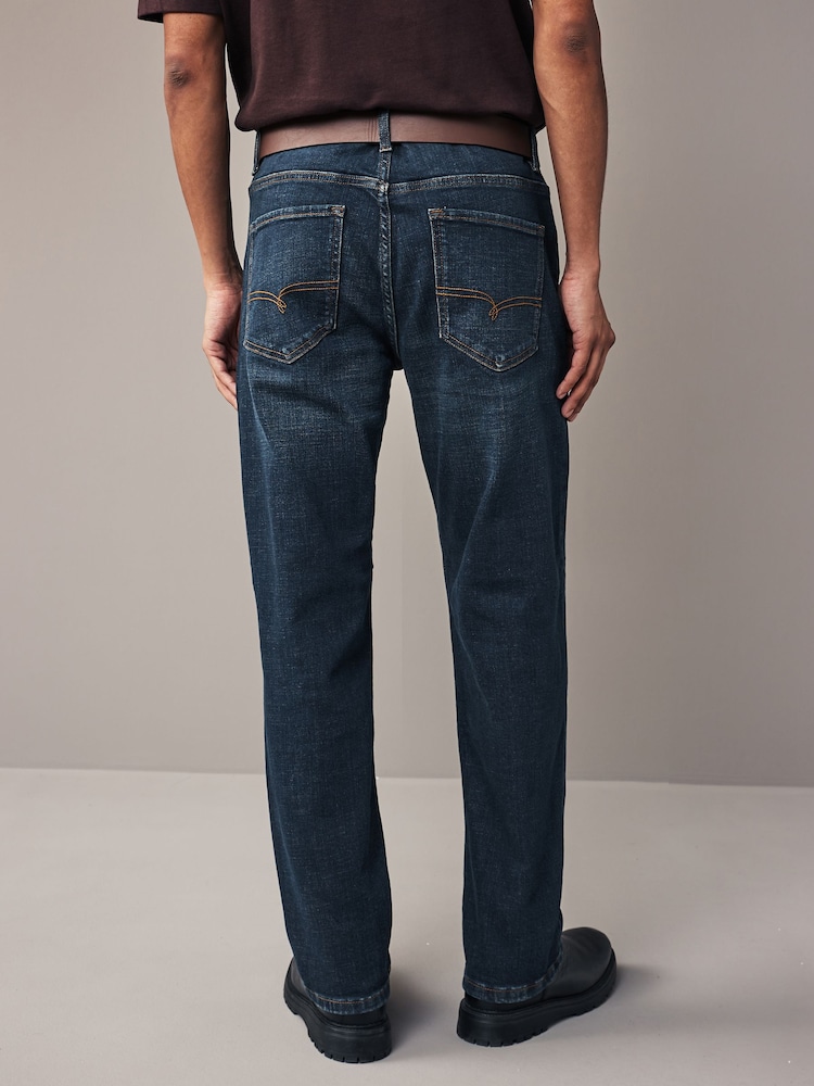 Blue Washed Straight Fit Belted Authentic Jeans - Image 2 of 9