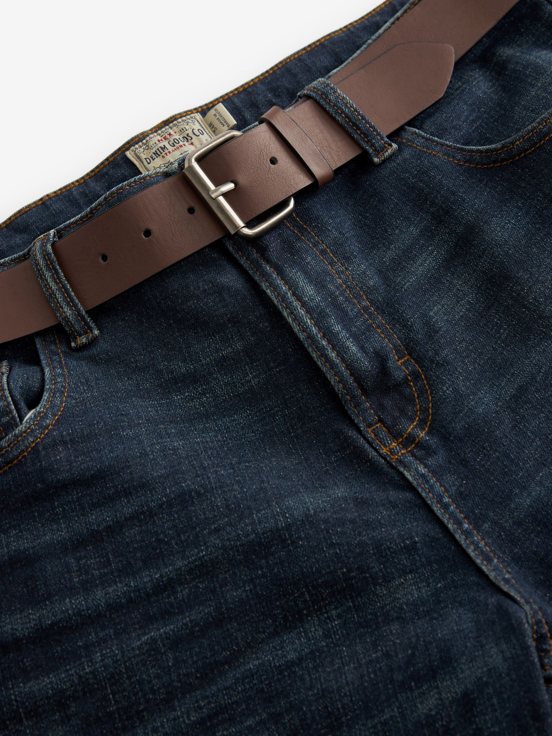 好評 Blue Przeglądaj Washed z Authentic Dżinsy - krój Prosty - ジャケット・アウター