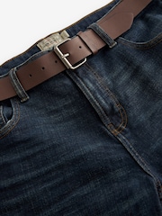 Blue Washed Straight Fit Belted Authentic Jeans - Image 7 of 9