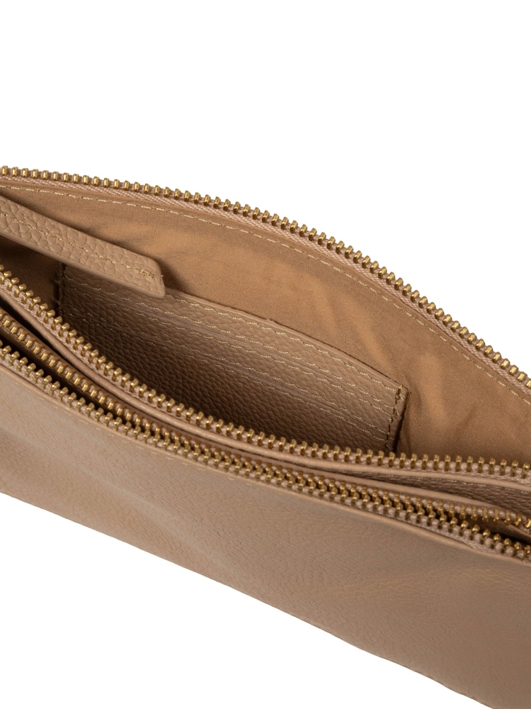Pure Luxuries London Natural Eleanor Leather Clutch Bag - Image 6 of 6 Pure Luxuries London Natural Eleanor Leather Clutch Bag - Image 6 of 6