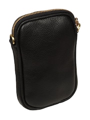 Pure Luxuries London Black Cosima Leather Cross-Body Phone Bag - Image 4 of 7