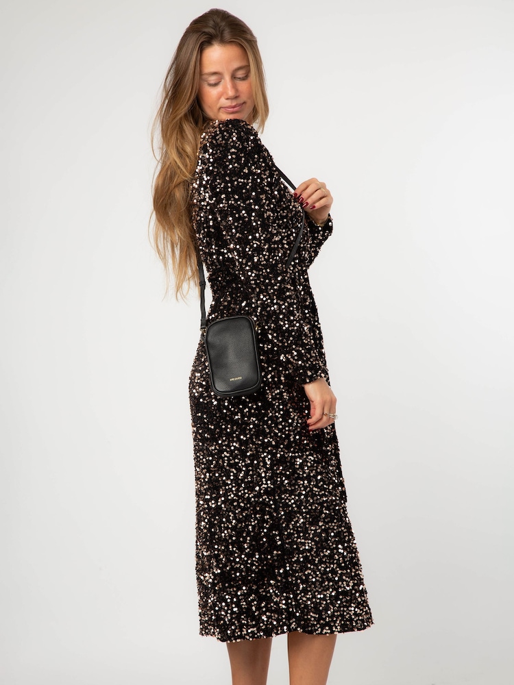 Pure Luxuries London Black Cosima Leather Cross-Body Phone Bag - Image 7 of 7 Pure Luxuries London Black Cosima Leather Cross-Body Phone Bag - Image 7 of 7