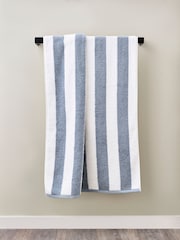 Blue Block Stripe Towel 100% Cotton - Image 2 of 4