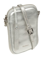 Pure Luxuries London Silver Cosima Leather Cross-Body Phone Bag - Image 4 of 7