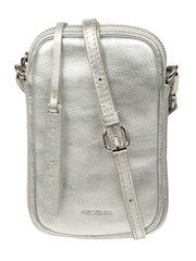 Pure Luxuries London Silver Cosima Leather Cross-Body Phone Bag - Image 5 of 7