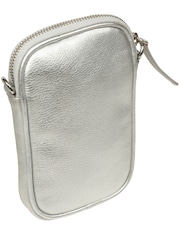 Pure Luxuries London Silver Cosima Leather Cross-Body Phone Bag - Image 7 of 7