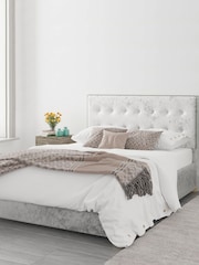 Aspire Furniture Silver Grey Olivier End Lift Ottoman Storage Bed - Image 3 of 6