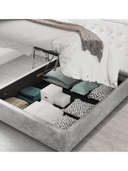 Aspire Furniture Silver Grey Olivier End Lift Ottoman Storage Bed - Image 5 of 6