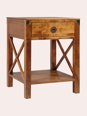 Laura Ashley Honey Gold Balmoral 1 Drawer Side Table - Image 3 of 4