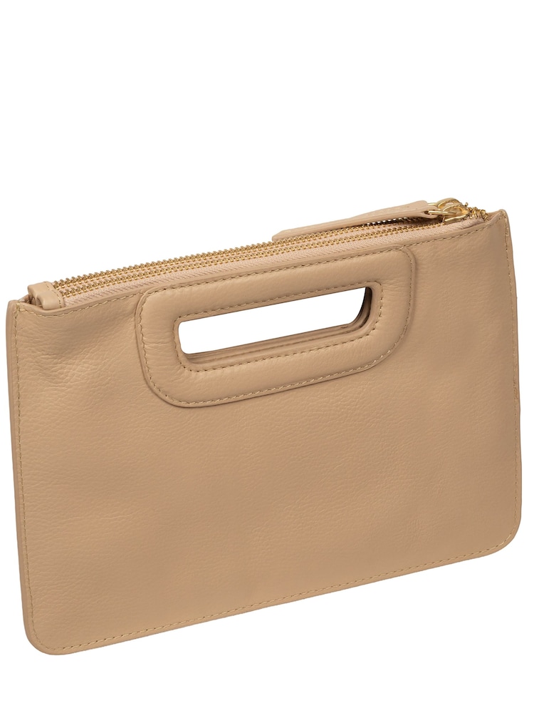 Pure Luxuries London Natural Guinevere Leather Clutch Bag - Image 6 of 6 Pure Luxuries London Natural Guinevere Leather Clutch Bag - Image 6 of 6