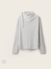 The White Company Grey Wool Blend Cowl Scarf Top - Image 5 of 5