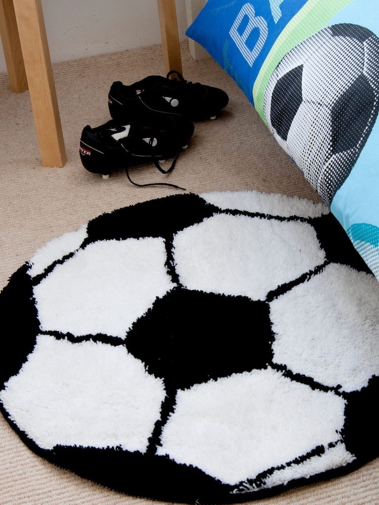 Catherine Lansfield White Football Shaped Rug - Image 2 of 2