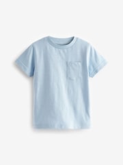 Mid Blue Short Sleeve Plain T-Shirt (3mths-7yrs) - Image 1 of 8