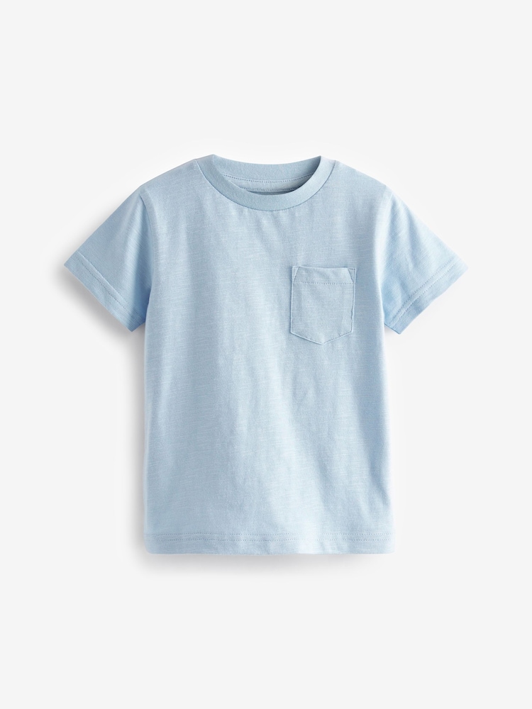 Mid Blue Short Sleeve Plain T-Shirt (3mths-7yrs) - Image 1 of 8