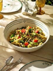 Neutral/Turquoise Mediterranean Picnic Serveware Serving Bowl - Image 2 of 4