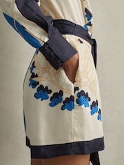 Reiss Blue Isabella Printed Belted Playsuit - Image 4 of 6