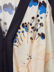 Reiss Blue Isabella Printed Belted Playsuit - Image 6 of 6