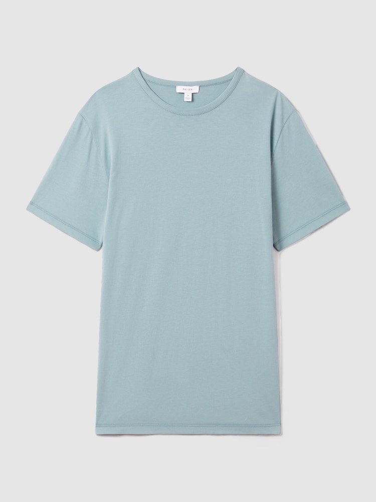 Reiss Teal Melrose Cotton Crew Neck T-Shirt - Image 2 of 5