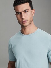 Reiss Teal Melrose Cotton Crew Neck T-Shirt - Image 4 of 5