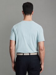 Reiss Teal Melrose Cotton Crew Neck T-Shirt - Image 5 of 5