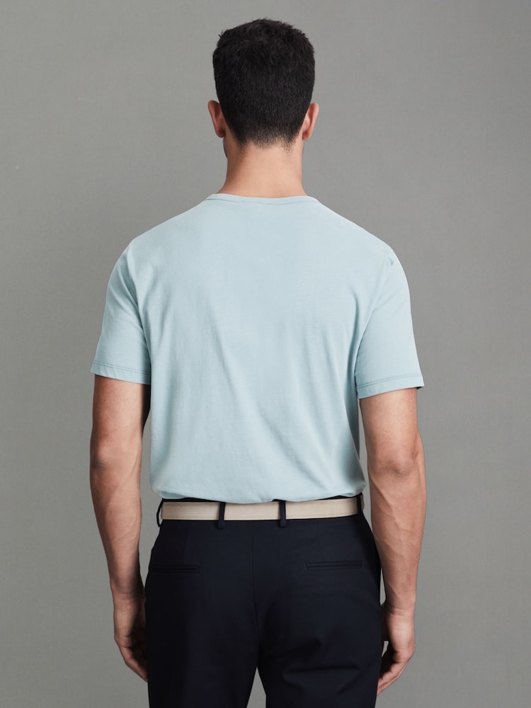 Reiss Teal Melrose Cotton Crew Neck T-Shirt - Image 5 of 5