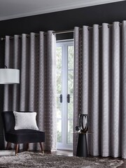 Studio G Silver Lucca Eyelet Curtains - Image 1 of 2
