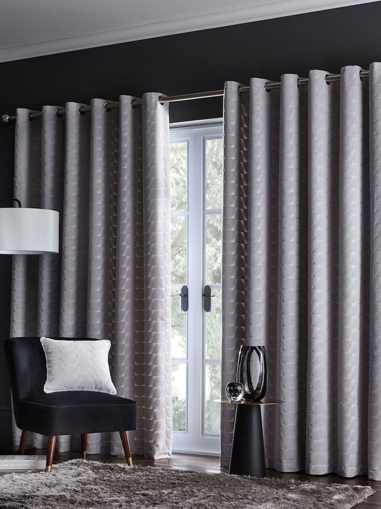 Studio G Silver Lucca Eyelet Curtains - Image 1 of 2