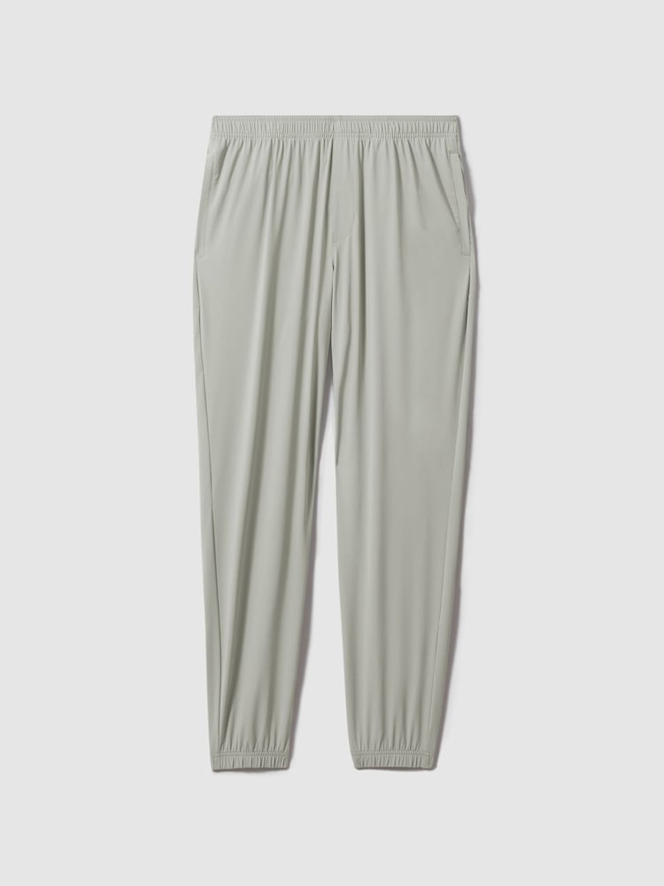 Reiss Light Sage Green Rival Technical Elasticated Waist Joggers - Image 2 of 5
