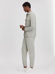 Reiss Light Sage Green Rival Technical Elasticated Waist Joggers - Image 3 of 5