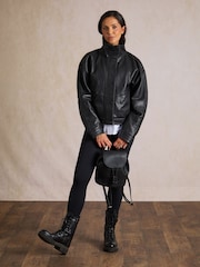 Lakeland Leather Black Cartmel Bomber Jacket - Image 3 of 5