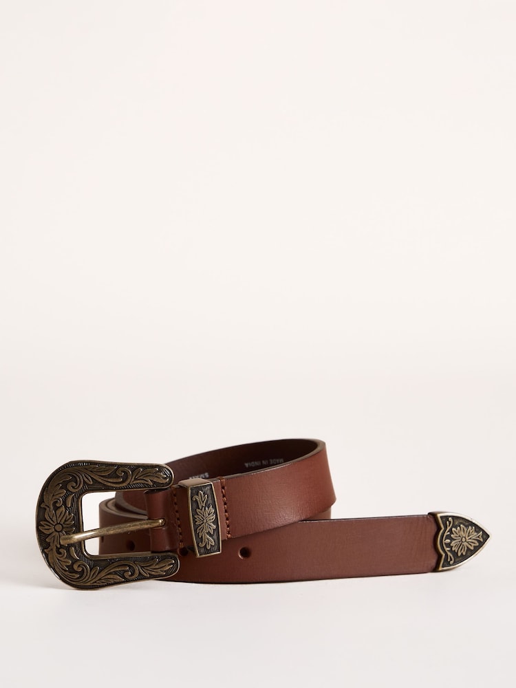 Lakeland Leather Brown Kentmere Western Belt - Image 1 of 3 Lakeland Leather Brown Kentmere Western Belt - Image 1 of 3