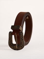Lakeland Leather Brown Kentmere Western Belt - Image 2 of 3