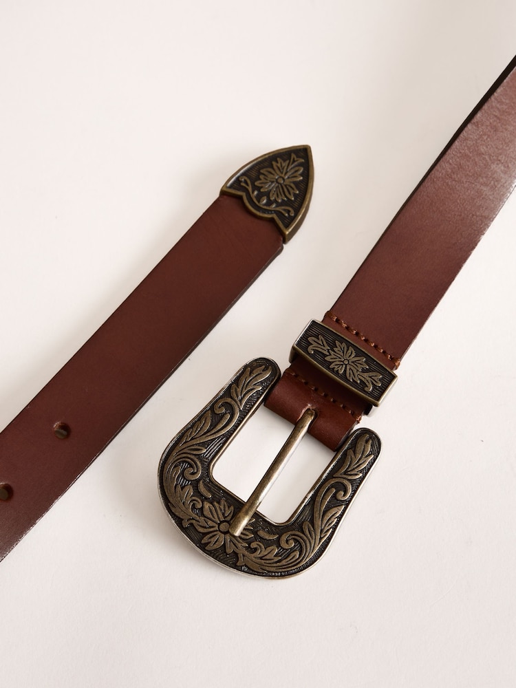 Lakeland Leather Brown Kentmere Western Belt - Image 3 of 3 Lakeland Leather Brown Kentmere Western Belt - Image 3 of 3