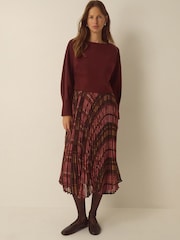 Monsoon Melinda Check Print Pleated Midi Dress - Εικόνα 1 από 5