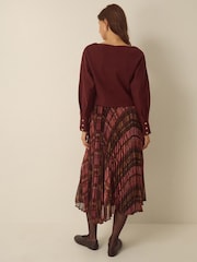 Monsoon Melinda Check Print Pleated Midi Dress - Εικόνα 3 από 5