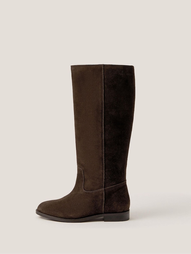 Monsoon Brown Jean Suede Knee High Boots - Image 1 of 2 Monsoon Brown Jean Suede Knee High Boots - Image 1 of 2