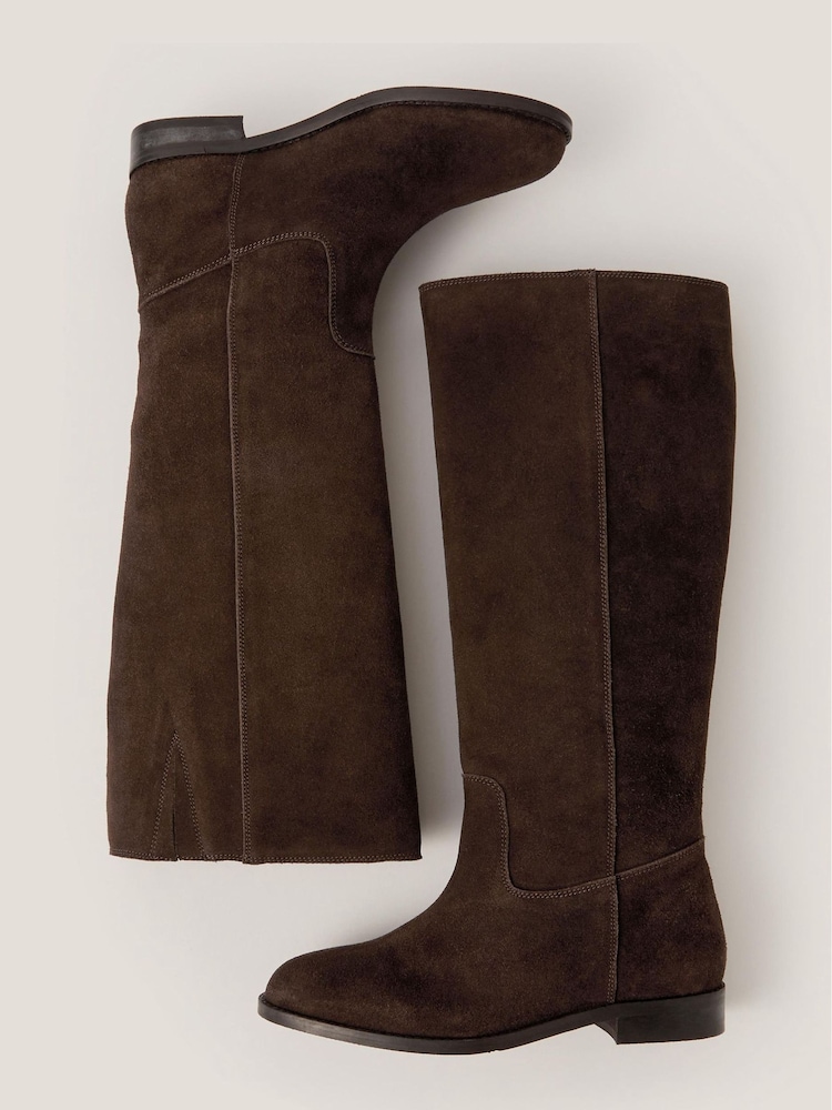 Monsoon Brown Jean Suede Knee High Boots - Image 2 of 2 Monsoon Brown Jean Suede Knee High Boots - Image 2 of 2