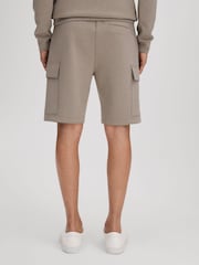 Reiss Taupe Oliver Interlock Jersey Drawstring Shorts - Image 5 of 6