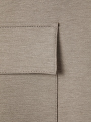 Reiss Taupe Oliver Interlock Jersey Drawstring Shorts - Image 6 of 6