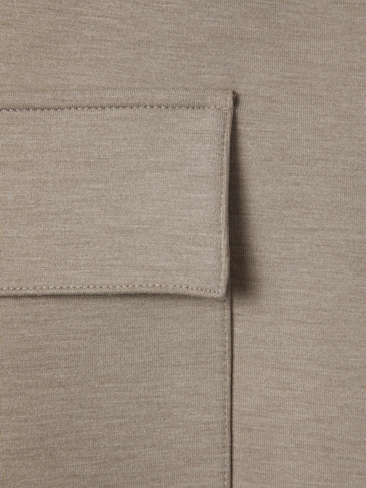 Reiss Taupe Oliver Interlock Jersey Drawstring Shorts - Image 6 of 6
