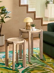 Set of 2 Natural Travertine Effect Nest of Tables - Image 2 of 8