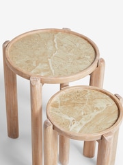 Set of 2 Natural Travertine Effect Nest of Tables - Image 8 of 8